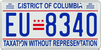 DC license plate EU8340