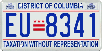 DC license plate EU8341