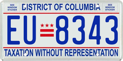 DC license plate EU8343