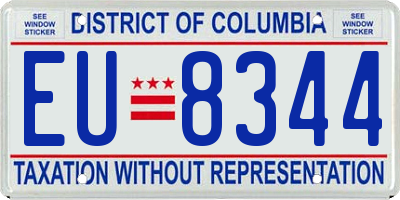 DC license plate EU8344