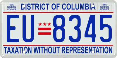 DC license plate EU8345