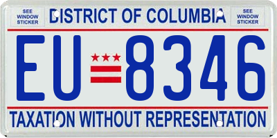 DC license plate EU8346
