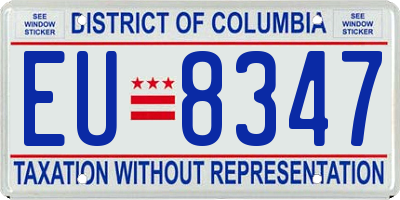 DC license plate EU8347