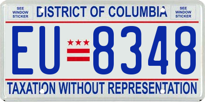 DC license plate EU8348