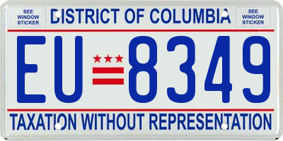 DC license plate EU8349