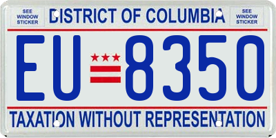 DC license plate EU8350