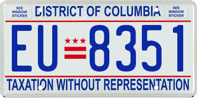 DC license plate EU8351