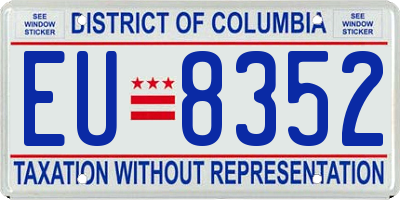 DC license plate EU8352