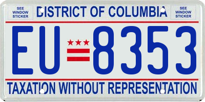 DC license plate EU8353