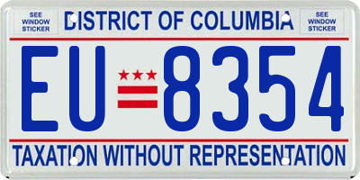 DC license plate EU8354