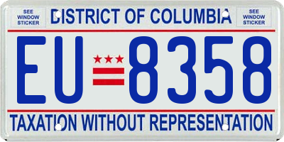 DC license plate EU8358