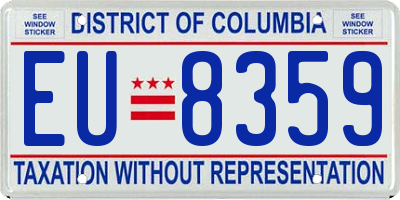 DC license plate EU8359