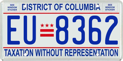 DC license plate EU8362