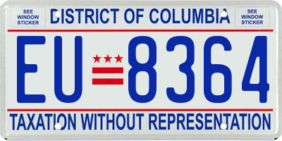 DC license plate EU8364