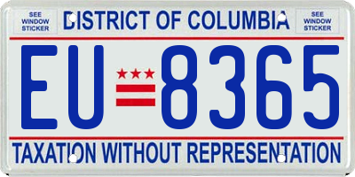 DC license plate EU8365