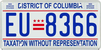 DC license plate EU8366