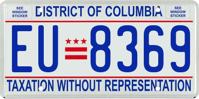 DC license plate EU8369
