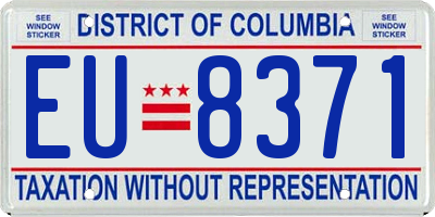 DC license plate EU8371