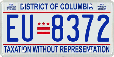 DC license plate EU8372