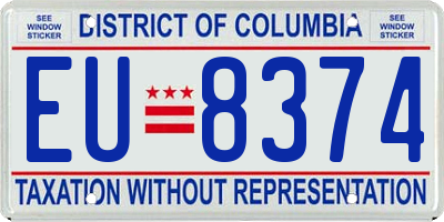 DC license plate EU8374