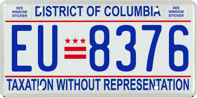 DC license plate EU8376