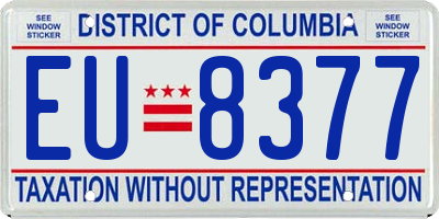 DC license plate EU8377