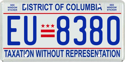 DC license plate EU8380