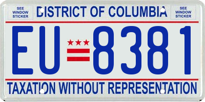 DC license plate EU8381