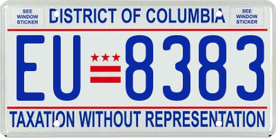 DC license plate EU8383