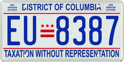 DC license plate EU8387