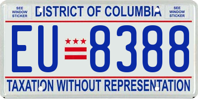 DC license plate EU8388
