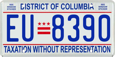 DC license plate EU8390