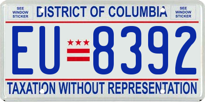 DC license plate EU8392