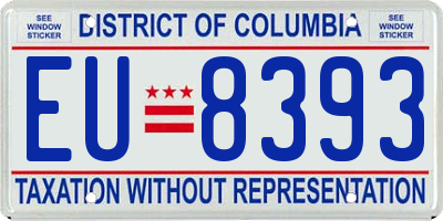 DC license plate EU8393