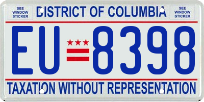 DC license plate EU8398