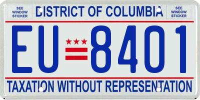 DC license plate EU8401