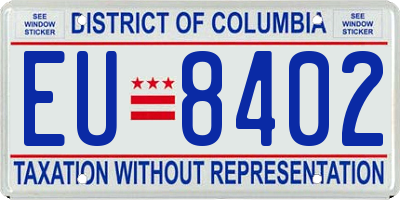DC license plate EU8402