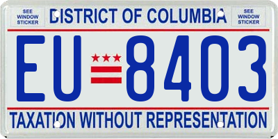 DC license plate EU8403