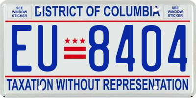 DC license plate EU8404