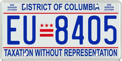DC license plate EU8405