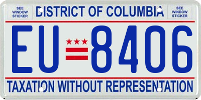 DC license plate EU8406