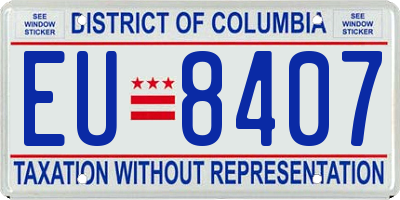 DC license plate EU8407