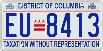 DC license plate EU8413
