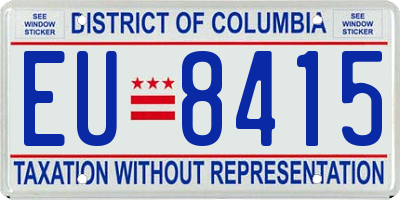 DC license plate EU8415