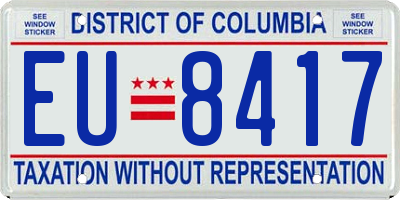 DC license plate EU8417