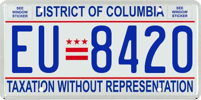 DC license plate EU8420