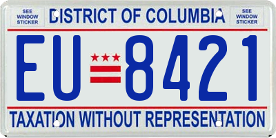DC license plate EU8421