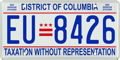 DC license plate EU8426