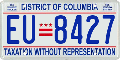 DC license plate EU8427
