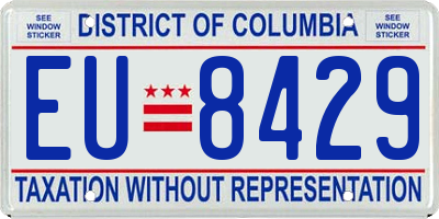 DC license plate EU8429